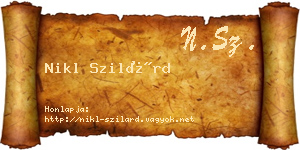 Nikl Szilárd névjegykártya