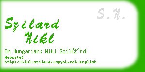 szilard nikl business card